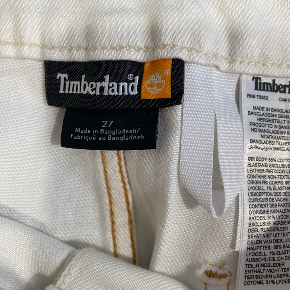 Timberland Refibra Button Front Cream Denim Skirt size 27/US 4 Y2K Skirt NWT - Picture 8 of 9